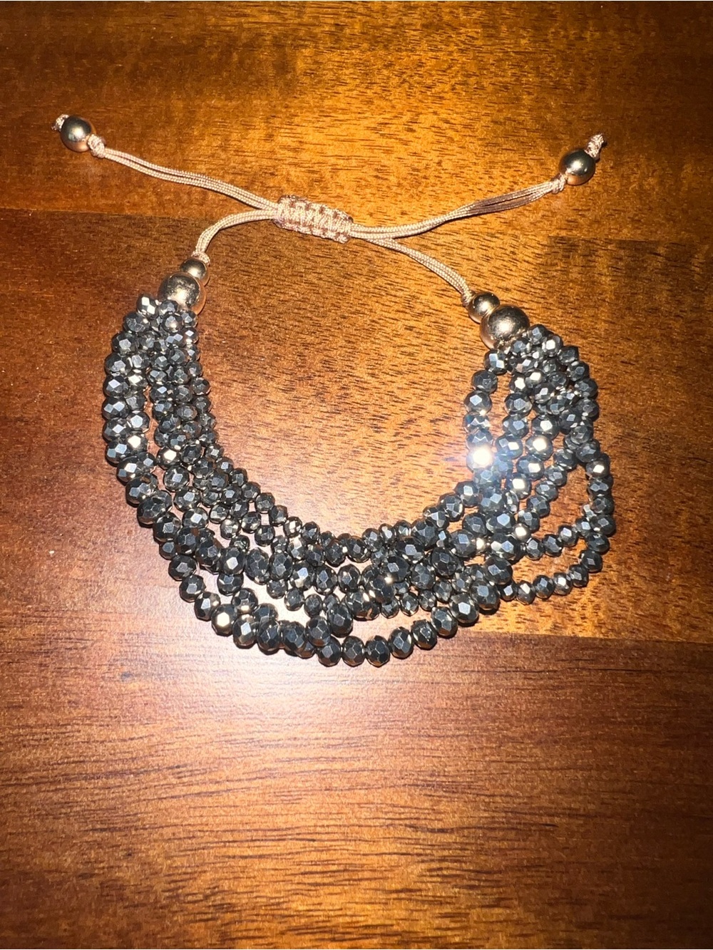 Multi-Strand Hematite Crystal Beaded Bracelet - Women Jewelry
